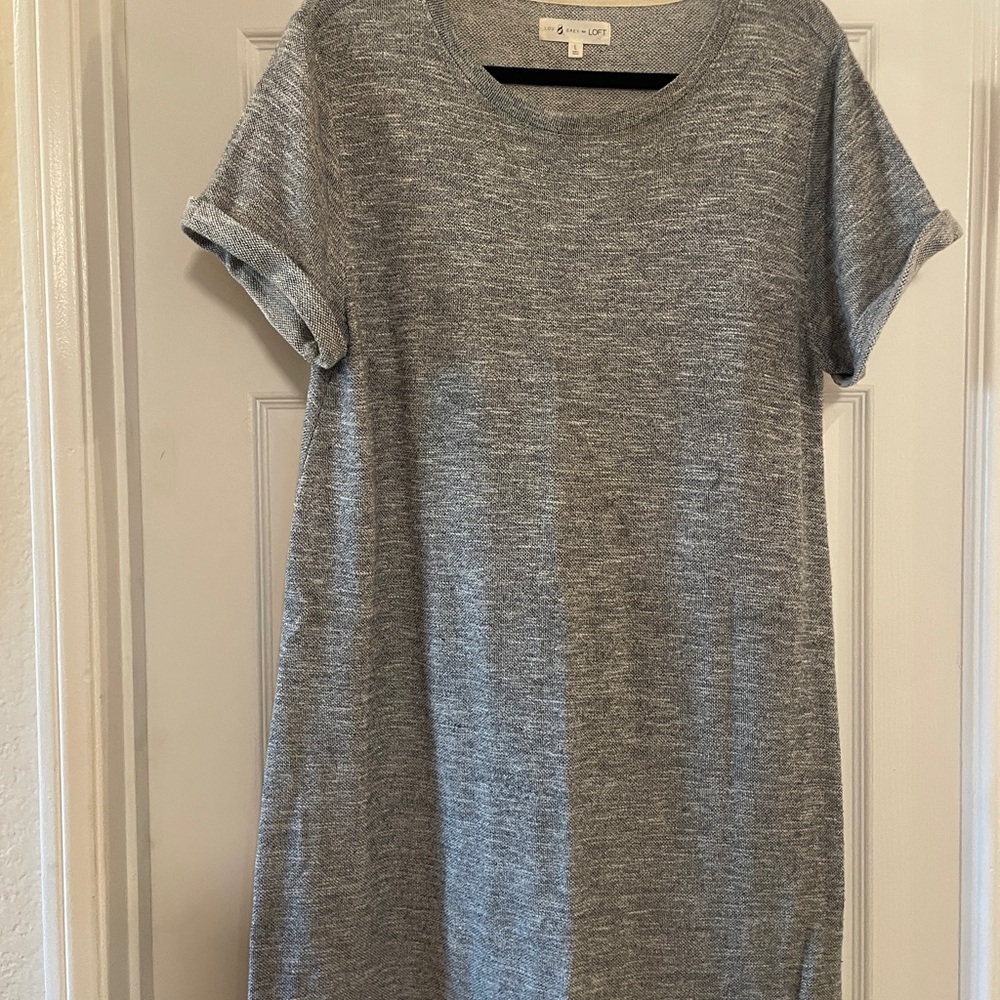 Lou and Gray for Loft Heather Gray T-Shirt Dress